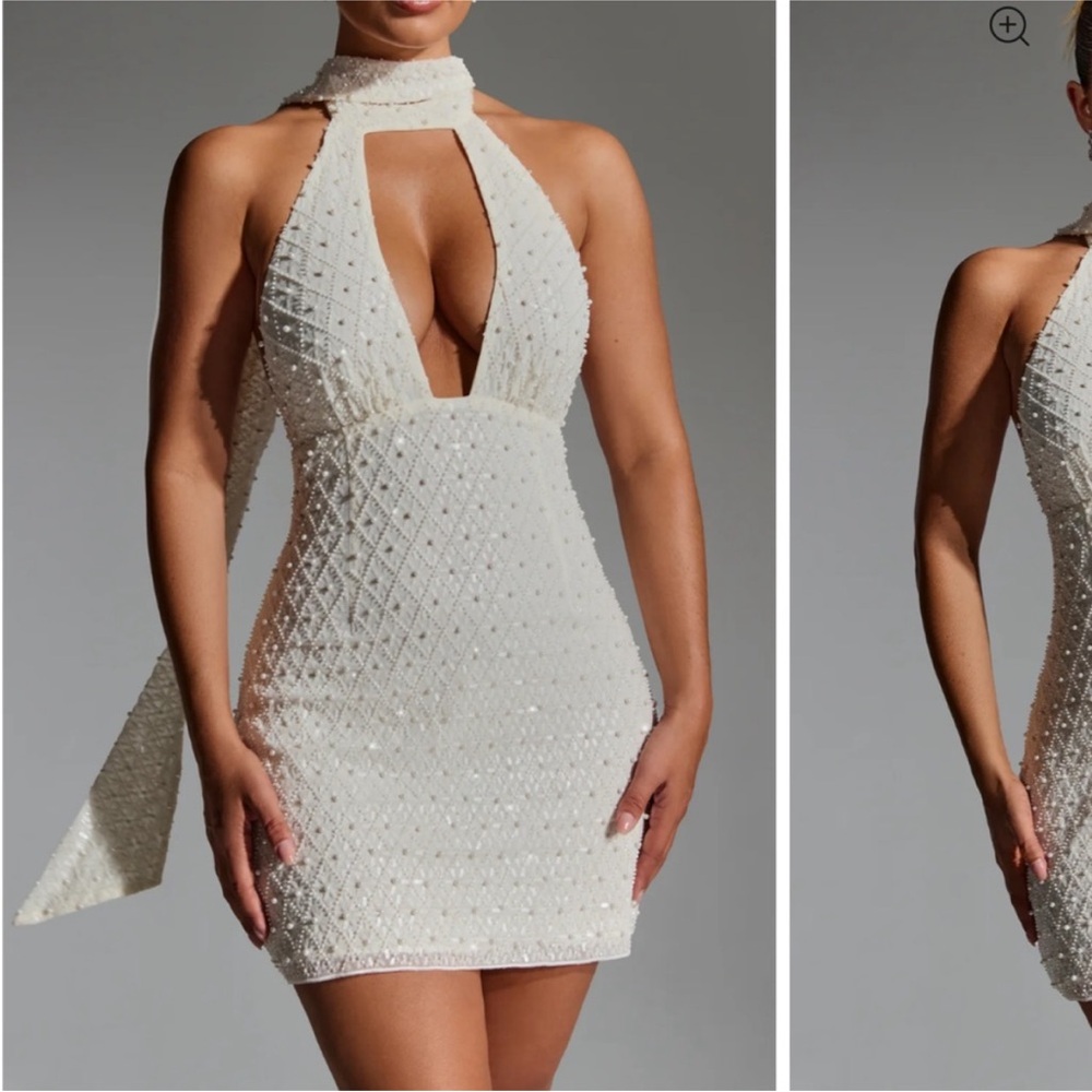 Oh Polly Pearl Henrietta Mini Dress Bridal